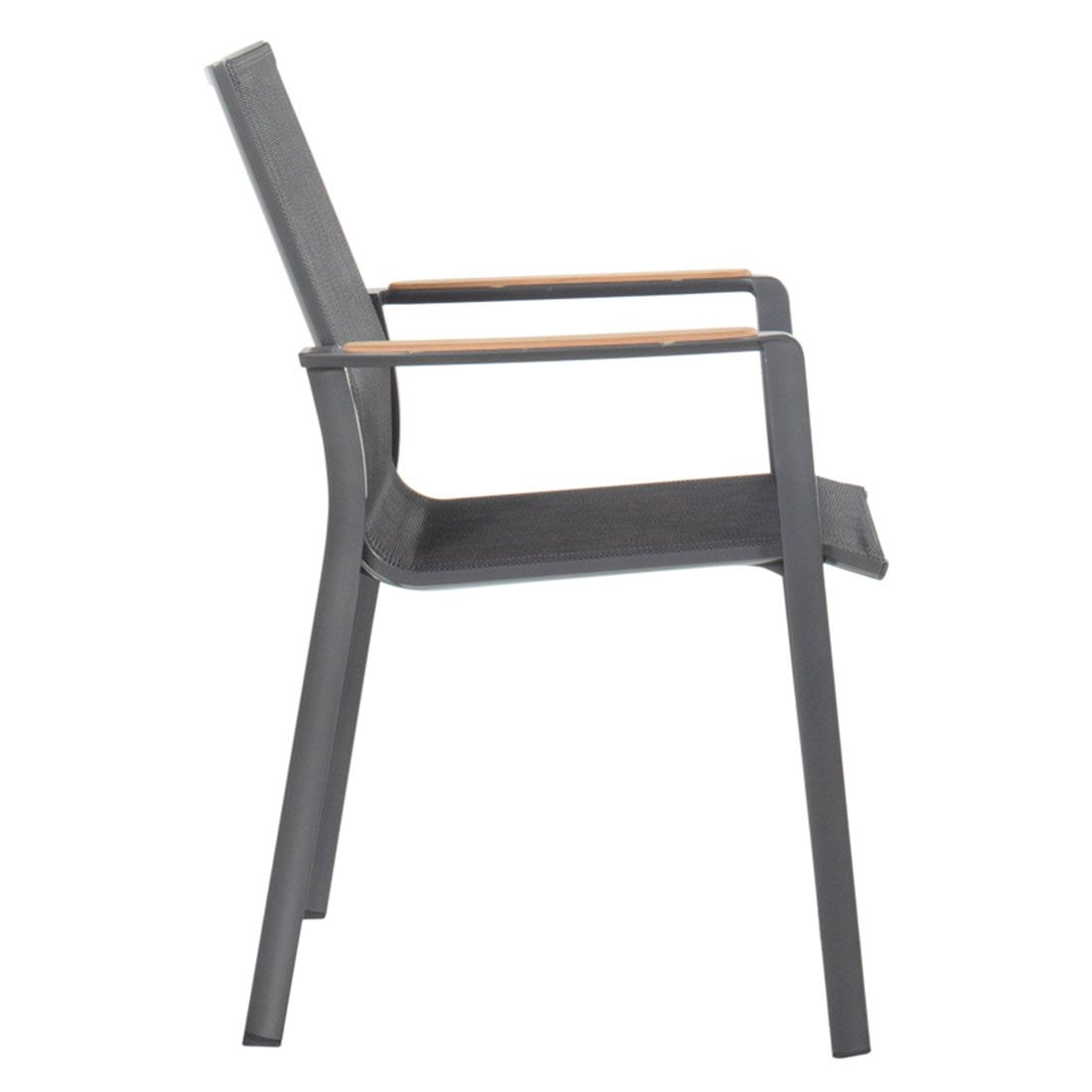 Hartman Lea Stapelsessel Aluminium/Textilene/Teak