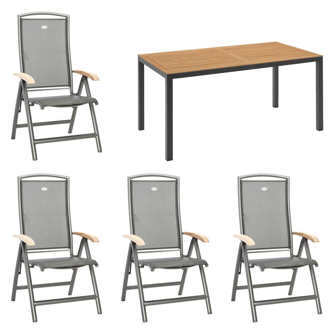Hartman Raffaelo Gartenmöbel-Set M (4 Plätze) Tisch 160x90cm