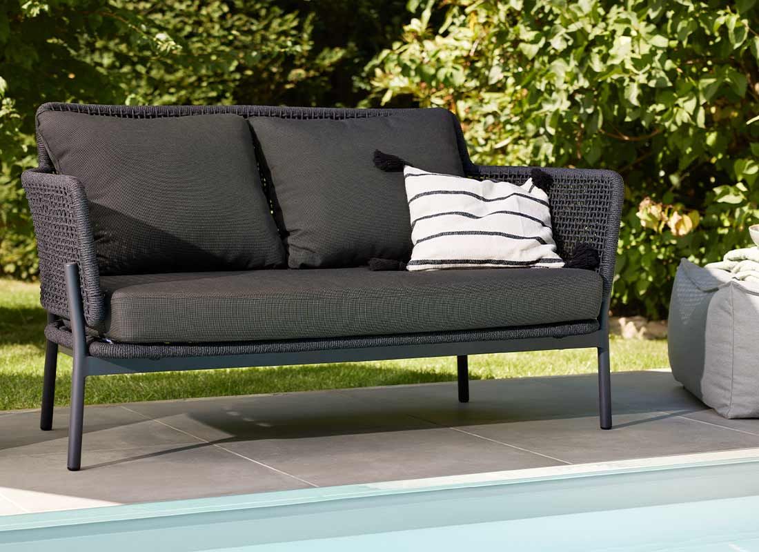 Interliving 7005 Gartenbank Aluminium/Rope/Olefin