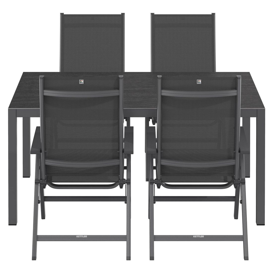 Kettler Basic Plus Gartenmöbel-Set M (4 Plätze) Tisch 160x90cm