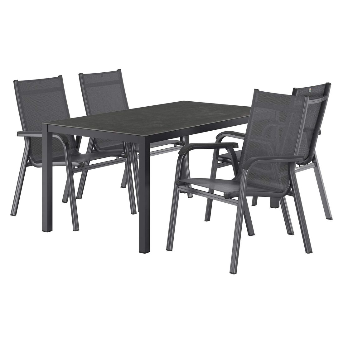 Kettler Basic Plus Gartenmöbel-Set M (4 Plätze) Tisch 160x90cm