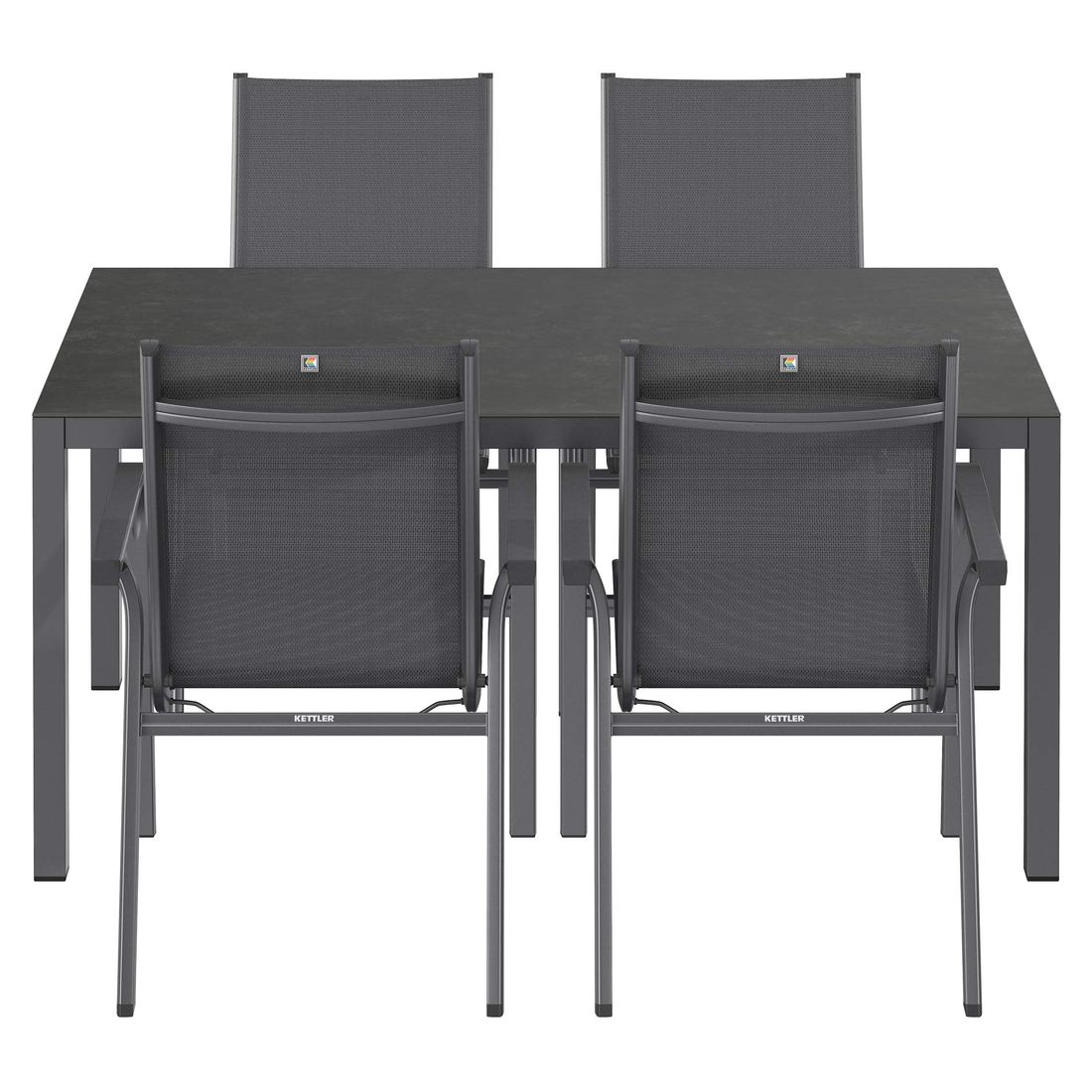 Kettler Basic Plus Gartenmöbel-Set M (4 Plätze) Tisch 160x90cm
