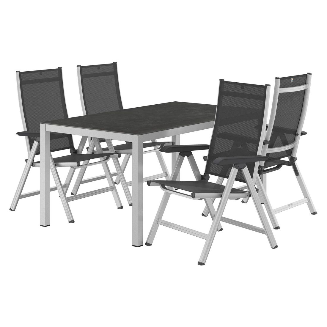 Kettler Basic Plus Gartenmöbel-Set M verstellbar (4 Plätze) Tisch 160x90cm