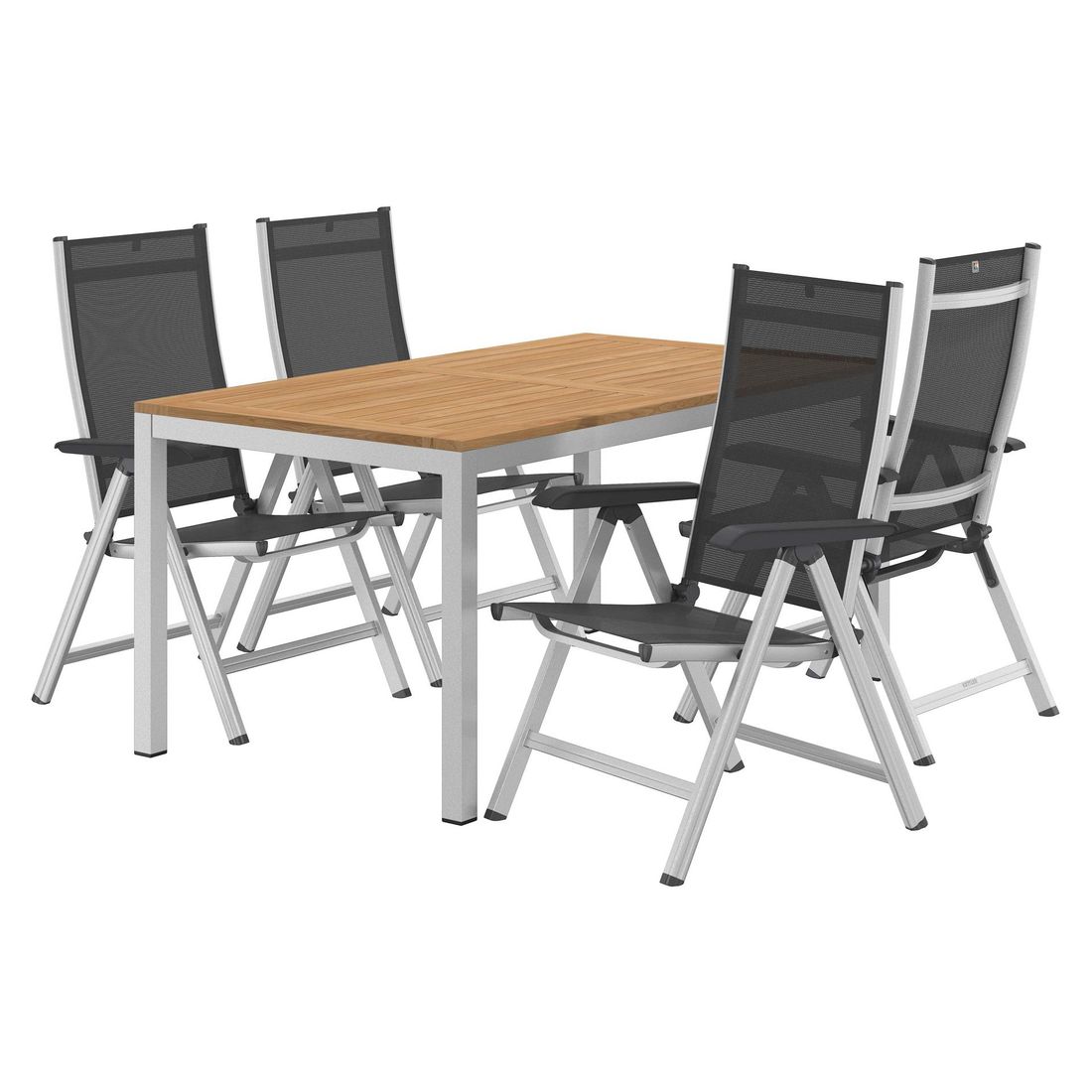 Kettler Basic Plus Gartenmöbel-Set M verstellbar (4 Plätze) Tisch 160x90cm