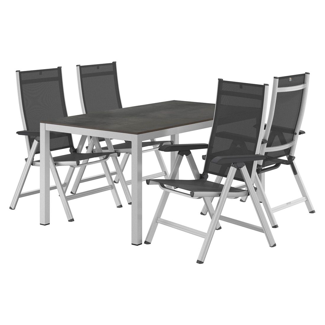 Kettler Basic Plus Gartenmöbel-Set M verstellbar (4 Plätze) Tisch 160x90cm