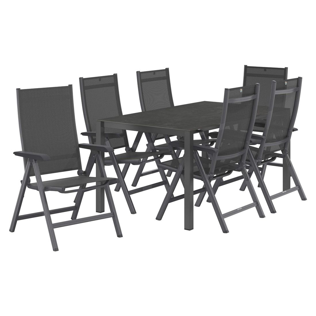 Kettler Basic Plus Gartenmöbel-Set L (6 Plätze) Tisch 160/267x91cm