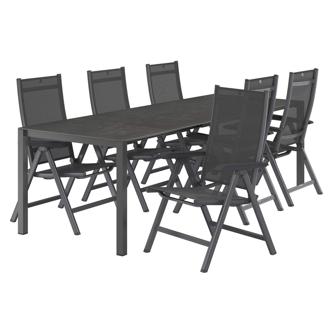 Kettler Basic Plus Gartenmöbel-Set L (6 Plätze) Tisch 160/267x91cm