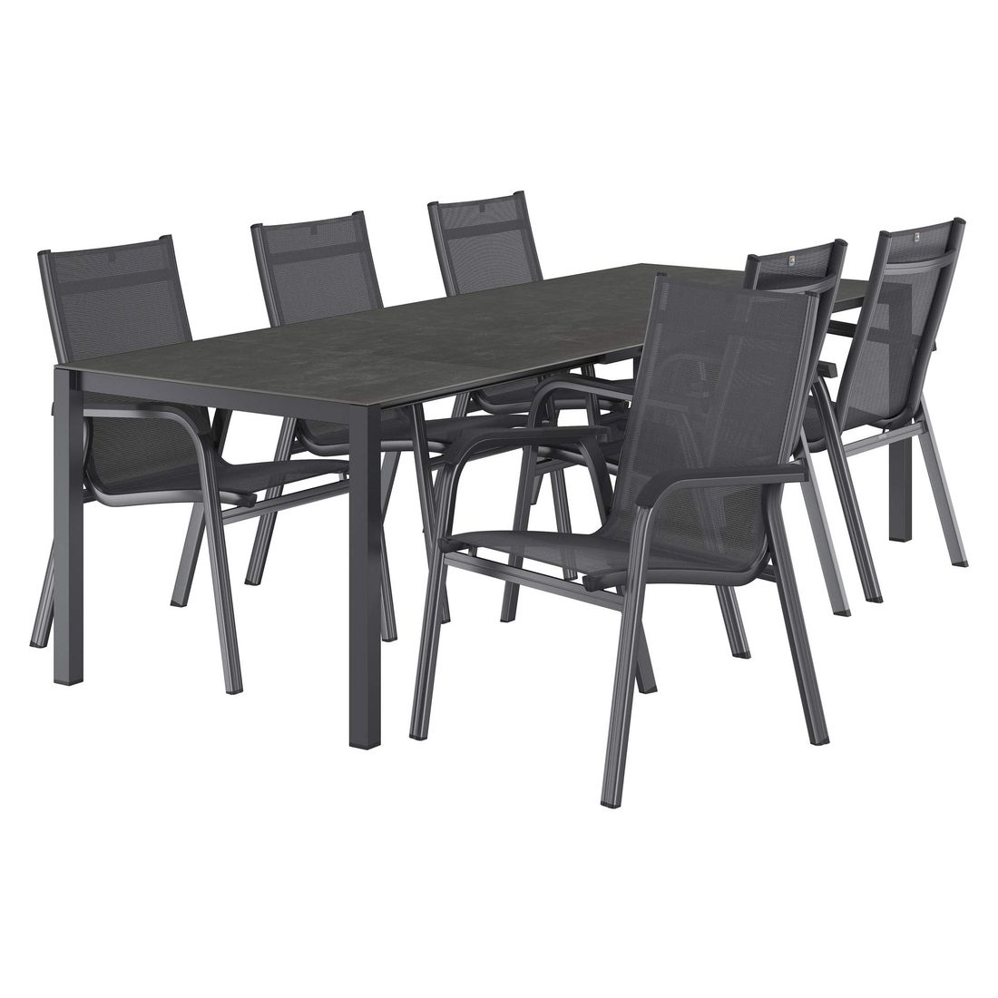 Kettler Basic Plus Gartenmöbel-Set 7-tlg.+Tisch 160/267x91cm