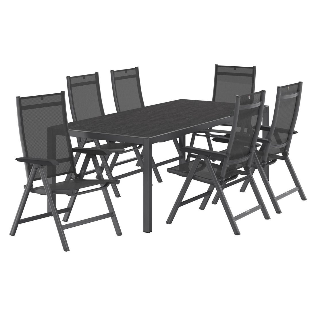 Kettler Basic Plus Gartenmöbel-Set L verstellbar (6 Plätze) Tisch 220x100cm