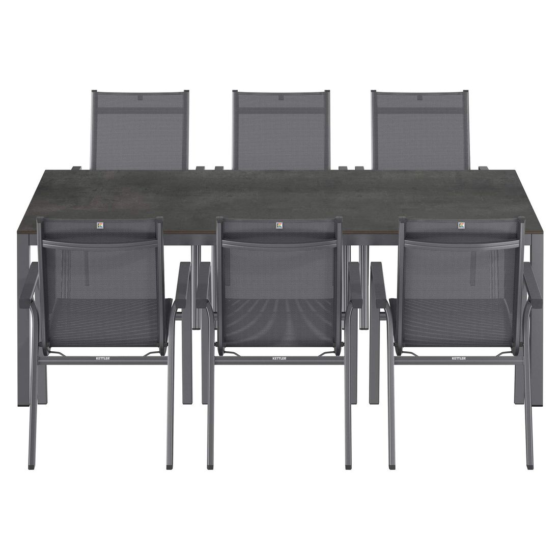 Kettler Basic Plus Gartenmöbel-Set L (6 Plätze) Tisch 220x100cm