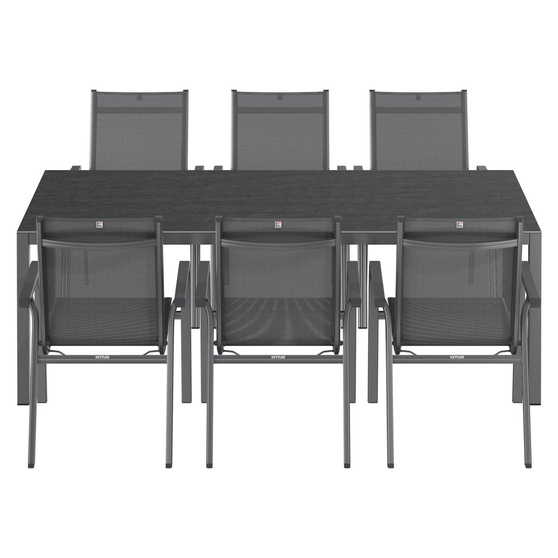 Kettler Basic Plus Gartenmöbel-Set L (6 Plätze) Tisch 220x100cm