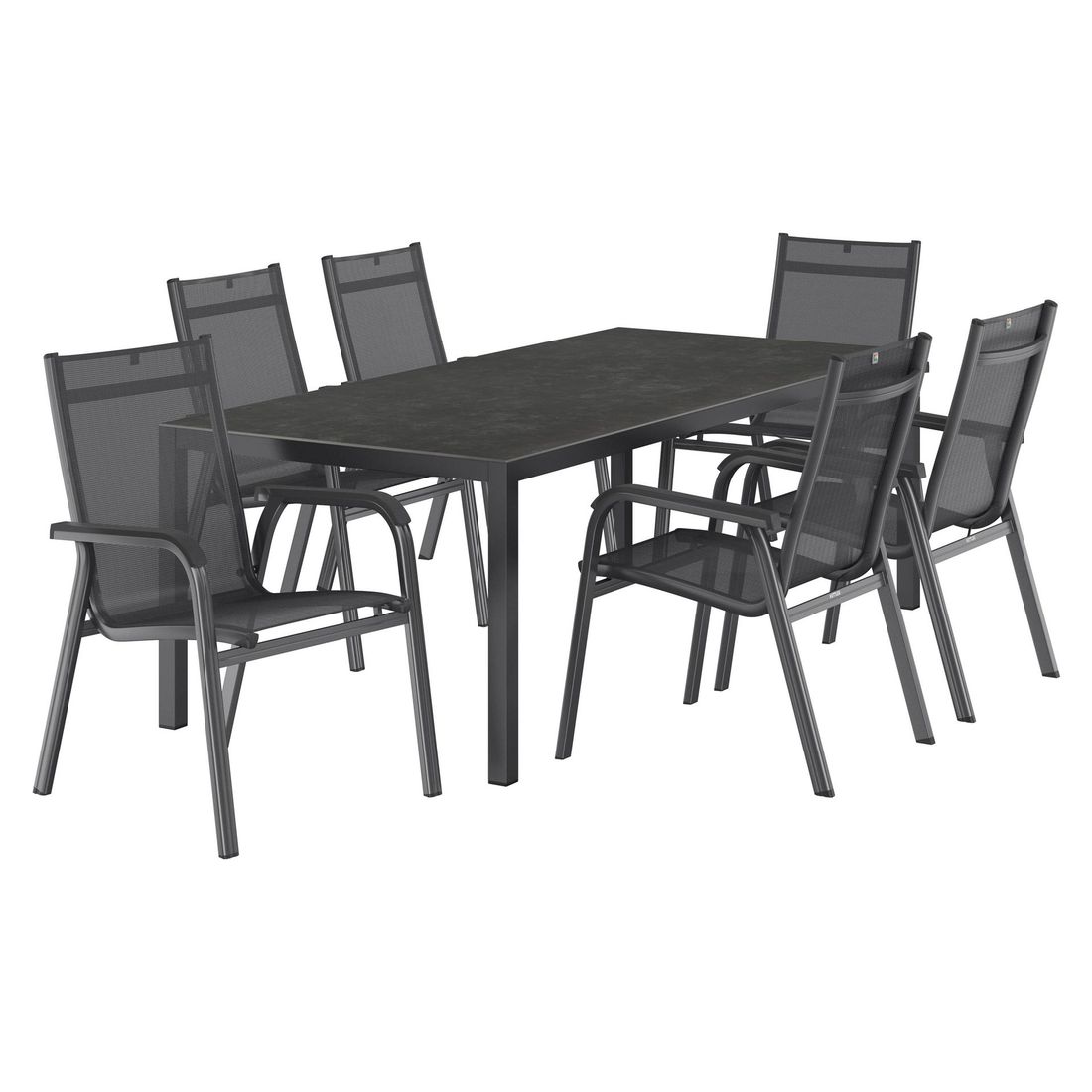Kettler Basic Plus Gartenmöbel-Set L (6 Plätze) Tisch 220x100cm