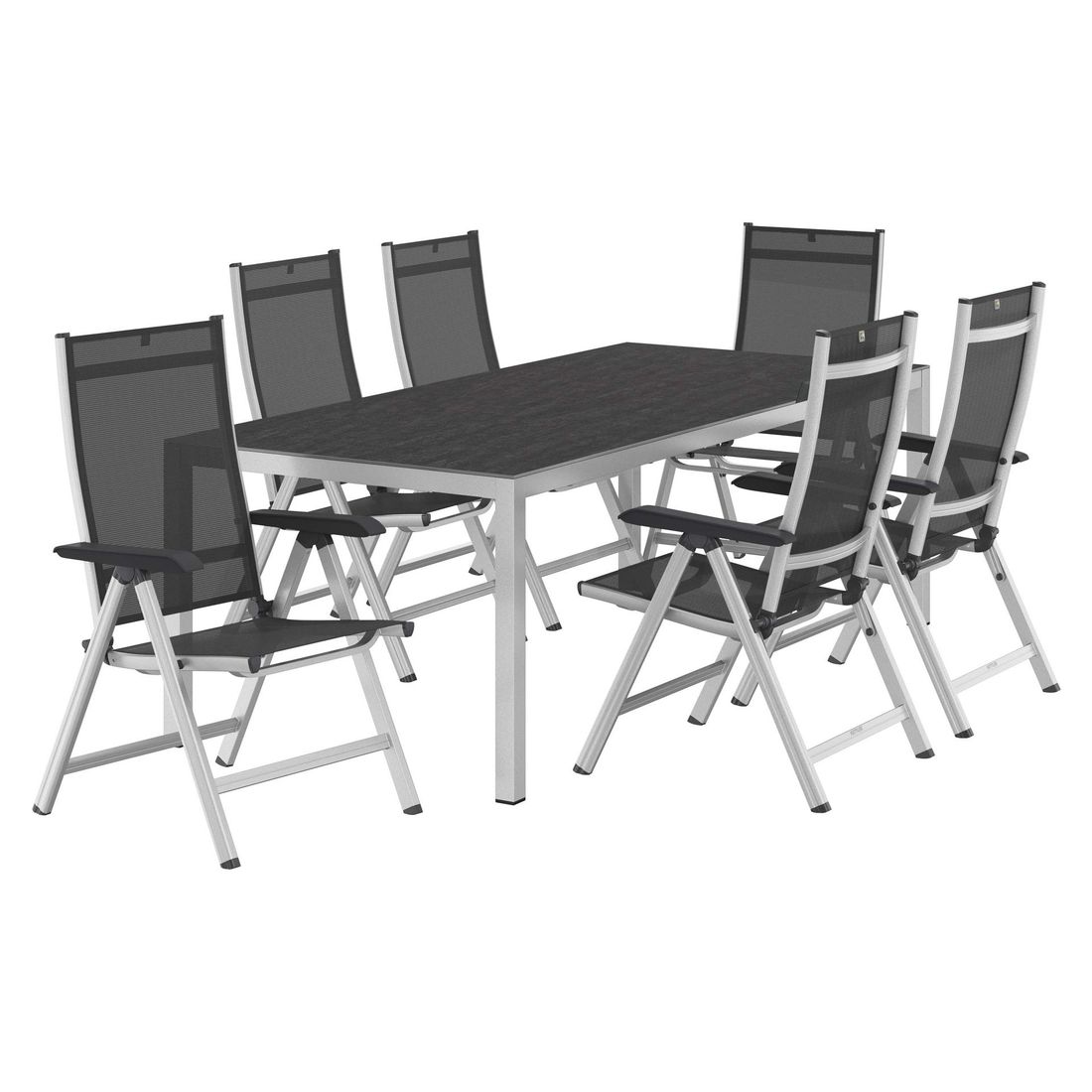 Kettler Basic Plus Gartenmöbel-Set L verstellbar (6 Plätze) Tisch 220x100cm