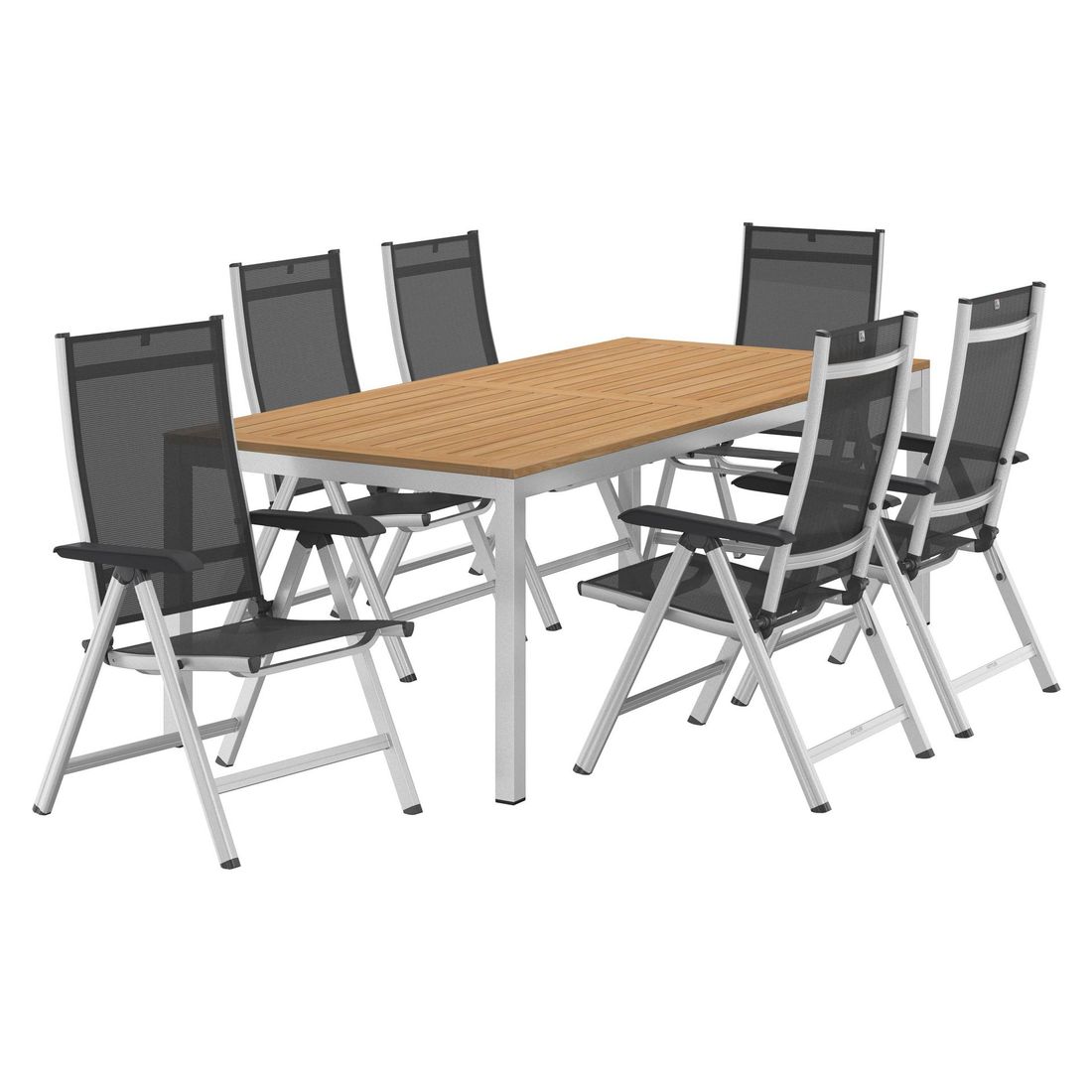 Kettler Basic Plus Gartenmöbel-Set L verstellbar (6 Plätze) Tisch 220x100cm