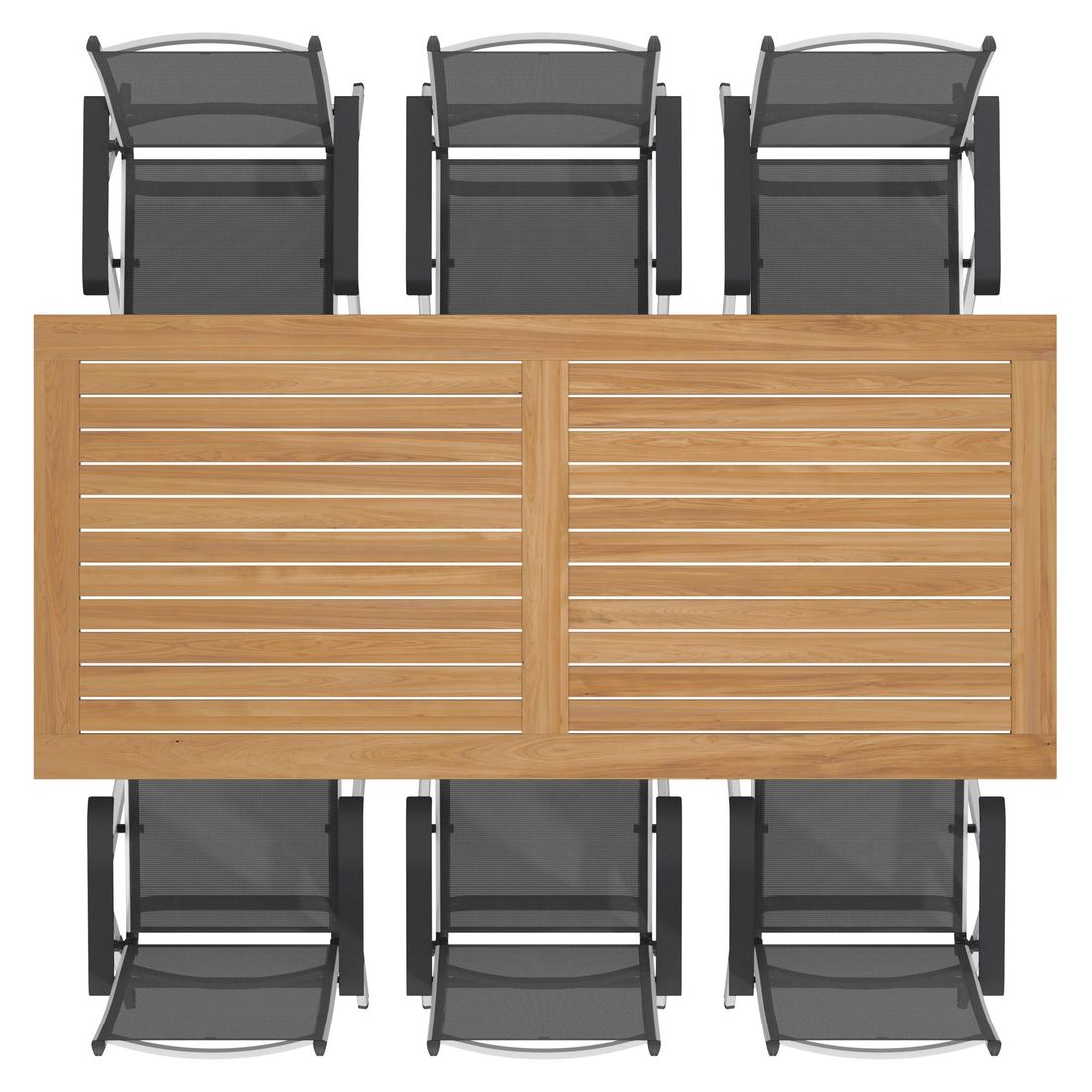 Kettler Basic Plus Gartenmöbel-Set L verstellbar (6 Plätze) Tisch 220x100cm