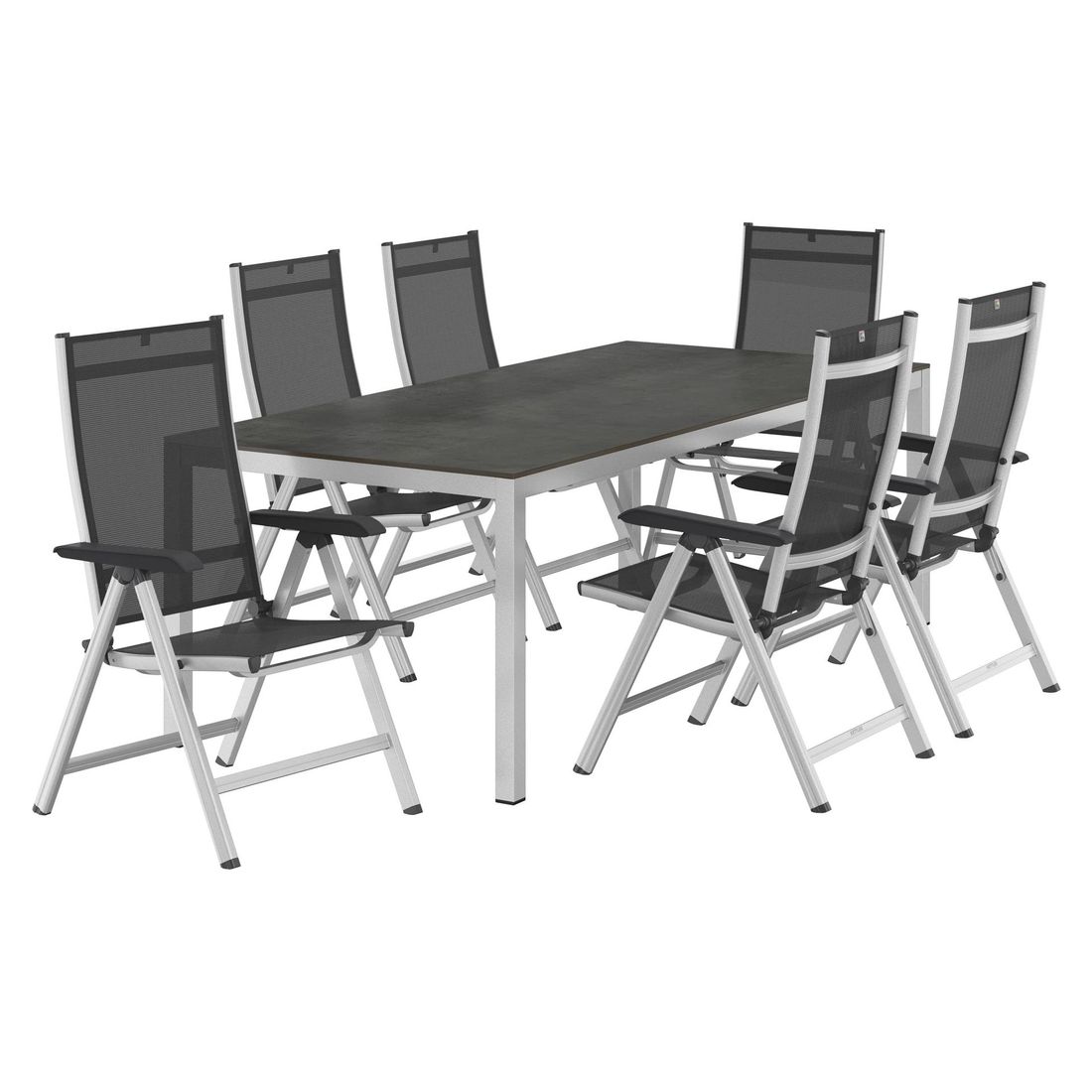 Kettler Basic Plus Gartenmöbel-Set L verstellbar (6 Plätze) Tisch 220x100cm