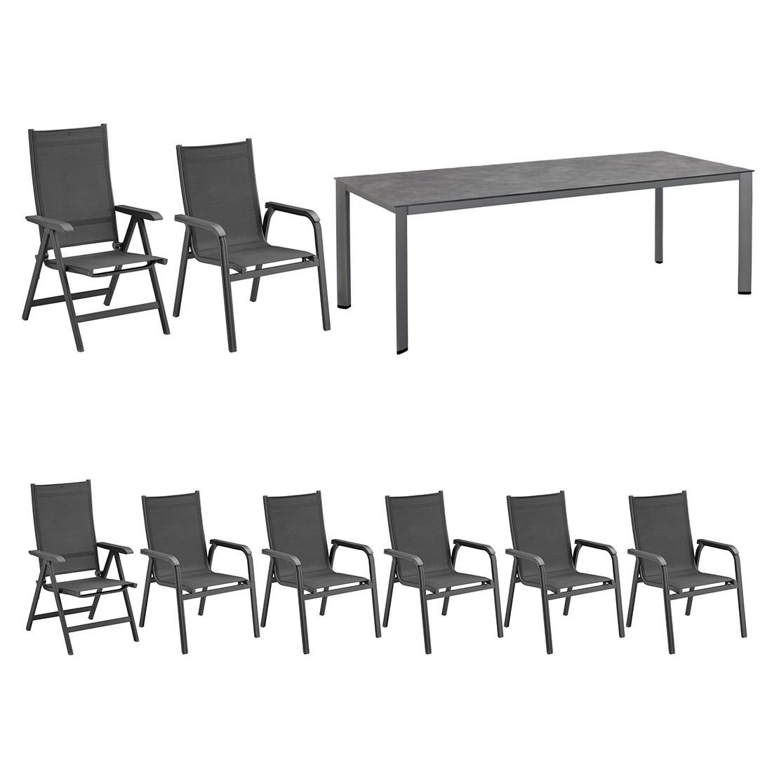 Kettler Basic Plus Gartenmöbel-Set XL (8 Plätze) Tisch 220x95cm