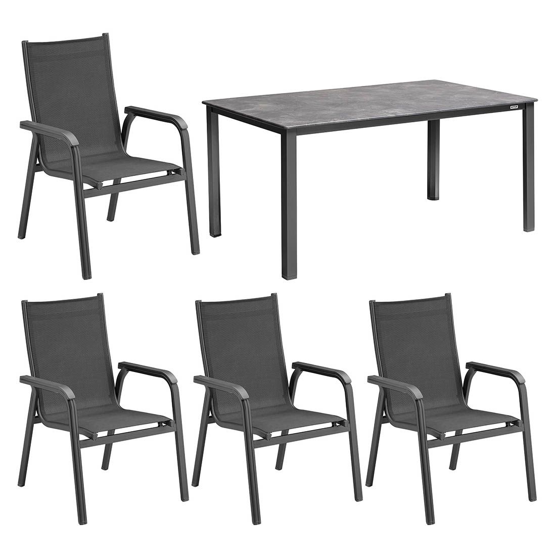 Kettler Basic Plus Gartenmöbel-Set M (4 Plätze) Tisch 160x90cm