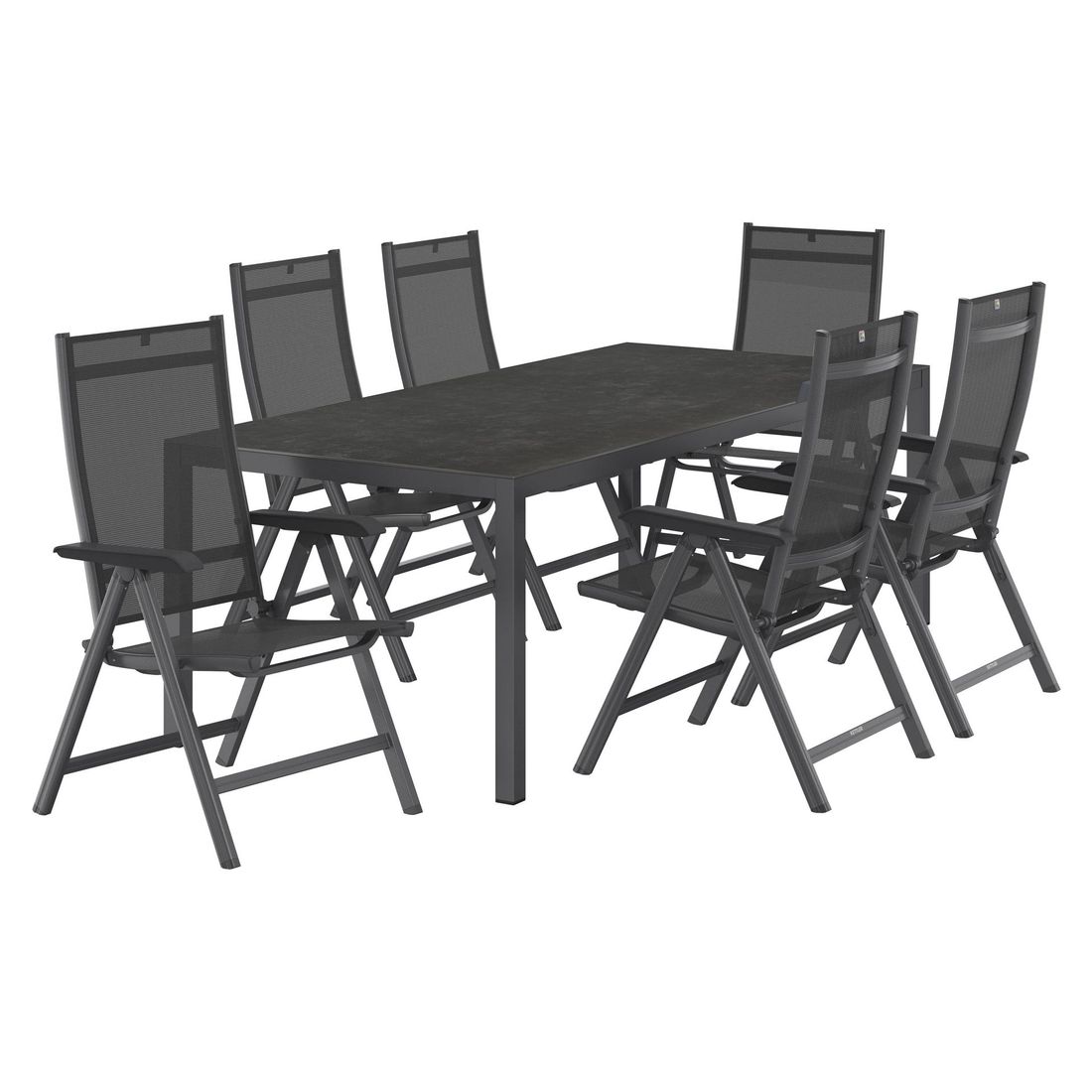 Kettler Basic Plus Gartenmöbel-Set L (6 Plätze) Tisch 220x100cm
