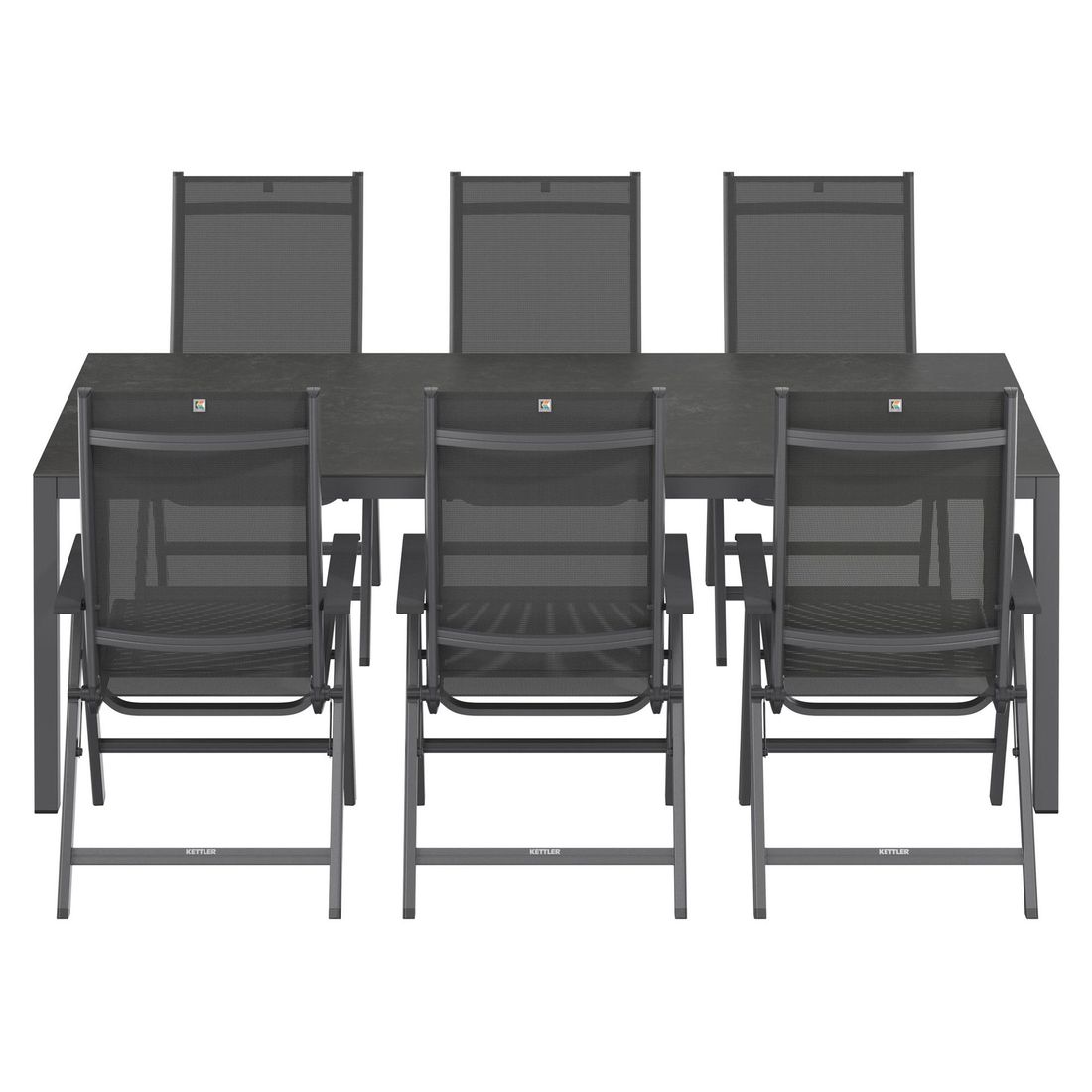 Kettler Basic Plus Gartenmöbel-Set L (6 Plätze) Tisch 220x100cm