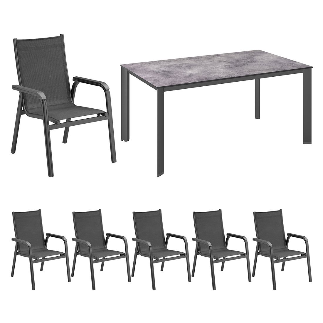 Kettler Basic Plus Gartenmöbelset 7-tlg.+Tisch 160x95cm