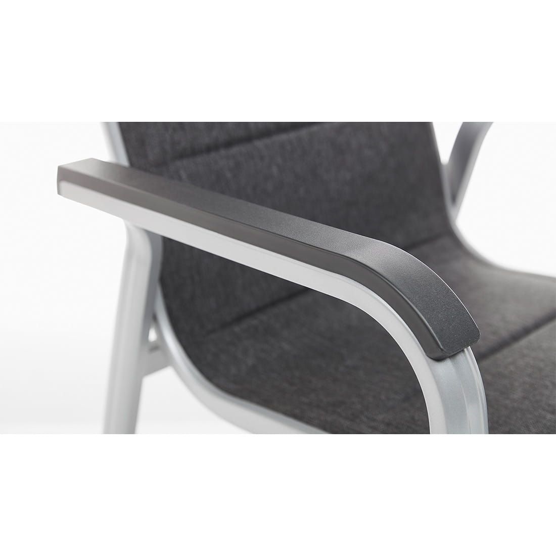 Kettler Basic Plus Padded Stapelsessel Aluminium/Outdoorgewebe