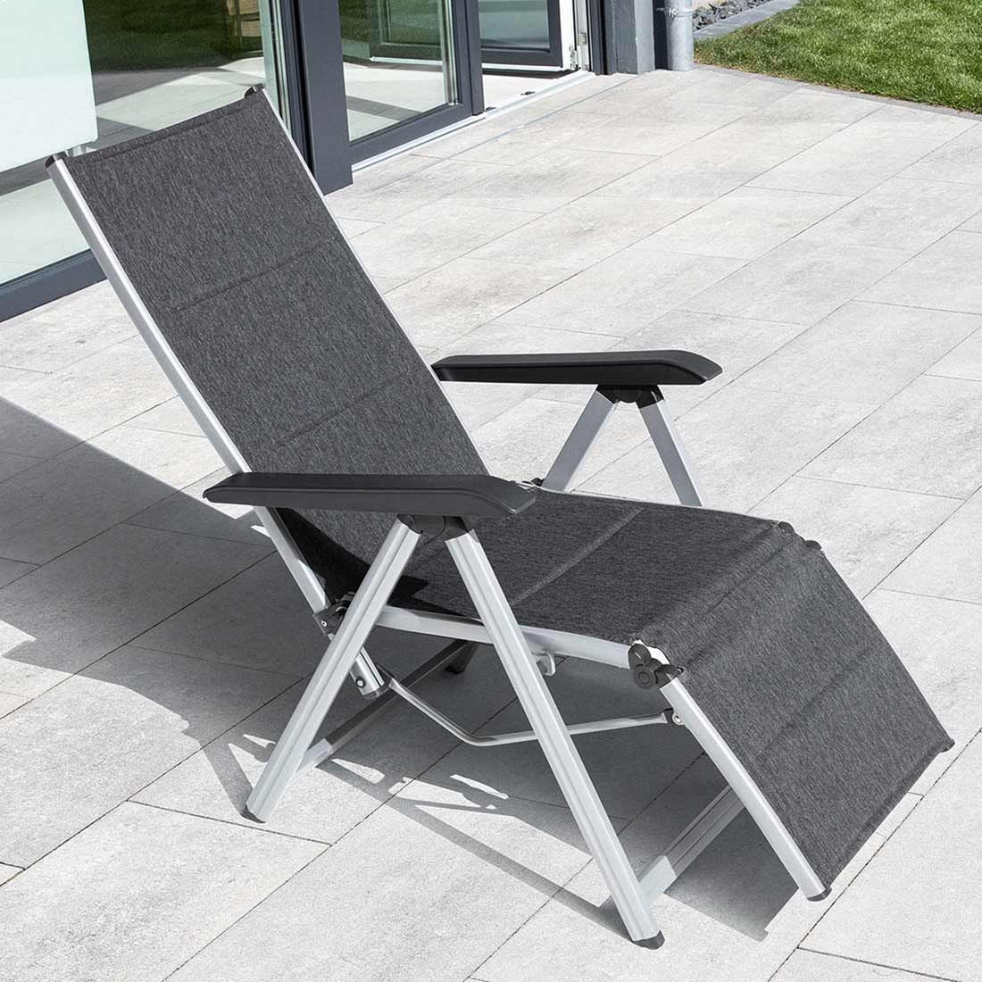 Kettler Basic Plus Padded Relaxliege Aluminium/Outdoorgewebe
