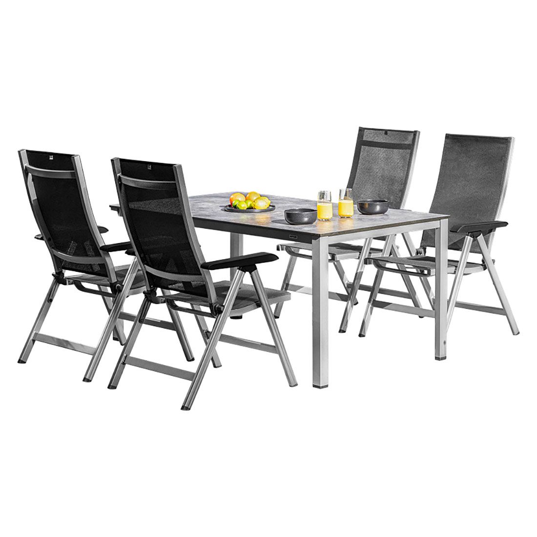 Kettler Basic+ Premium Gartenmöbel-Set 5-tlg. Tisch 160x95cm