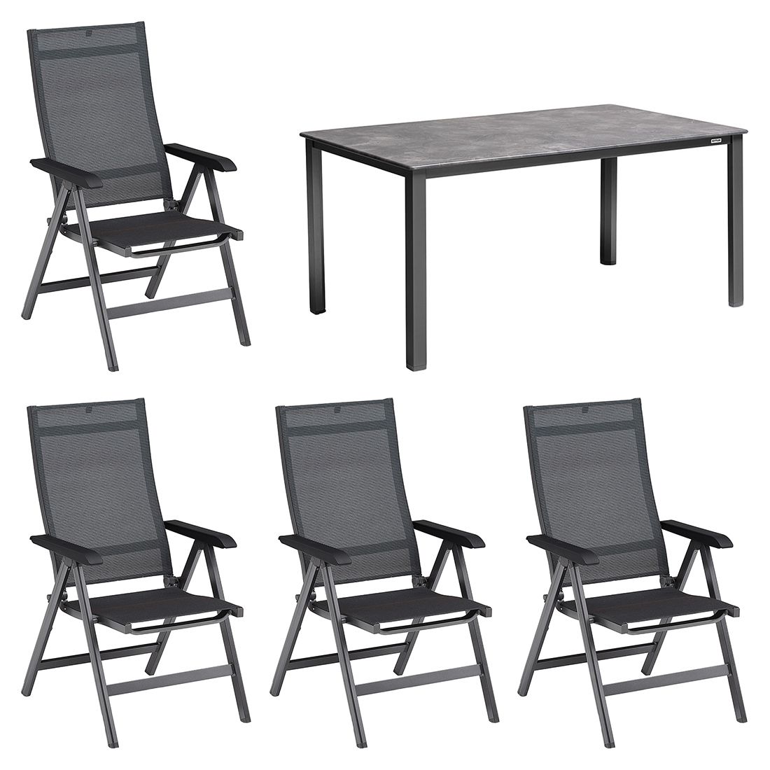 Kettler Basic+ Premium Gartenmöbel-Set 5-tlg. Tisch 160x90