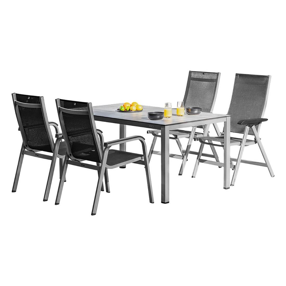 Kettler Basic+ Premium Gartenmöbel-Set M (4 Plätze) Tisch 160x95cm