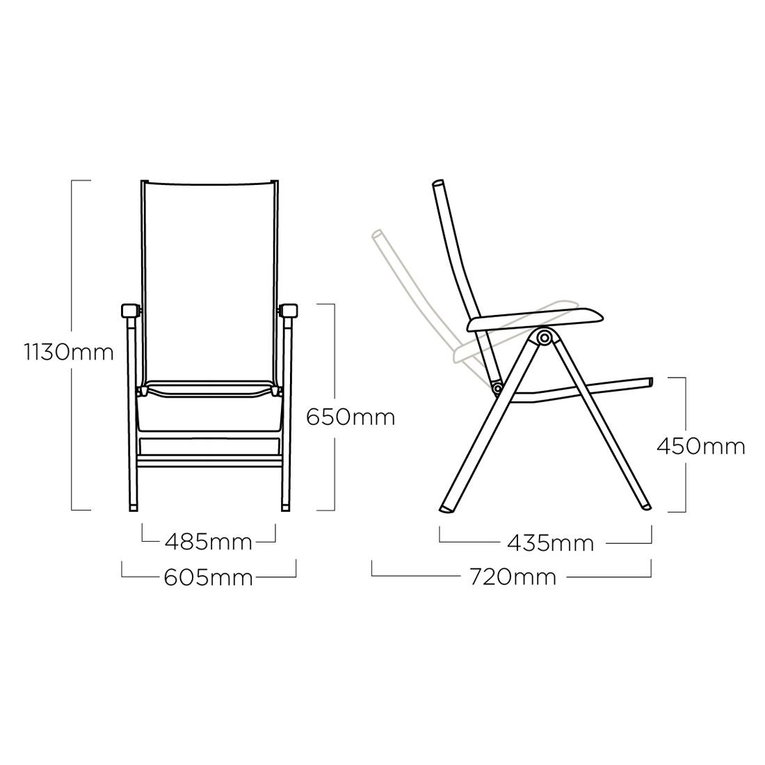 Kettler Basic+ Premium Klappsessel Aluminium/Textilene