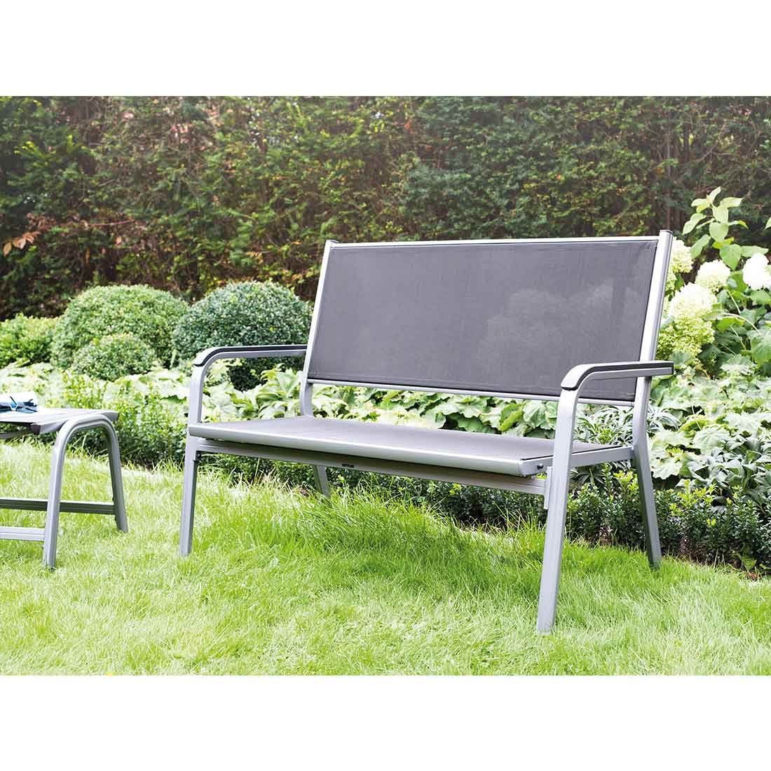 Kettler Basic Plus 2-Sitzer-Gartenbank Aluminium/Outdoorgewebe