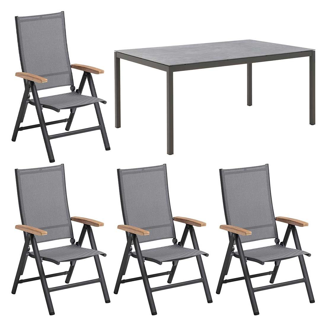 Kettler Cirrus Gartenmöbelset 5-tlg. mit Tisch 160x100 cm