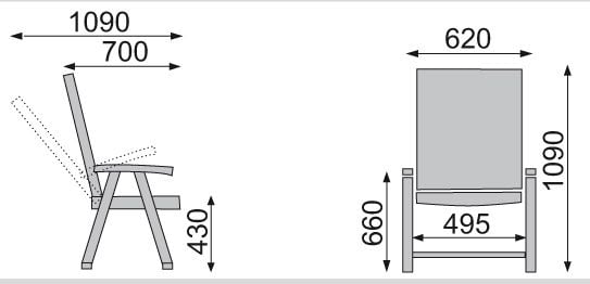Kettler Cirrus Klappsessel verstellbar Aluminium/Textilene