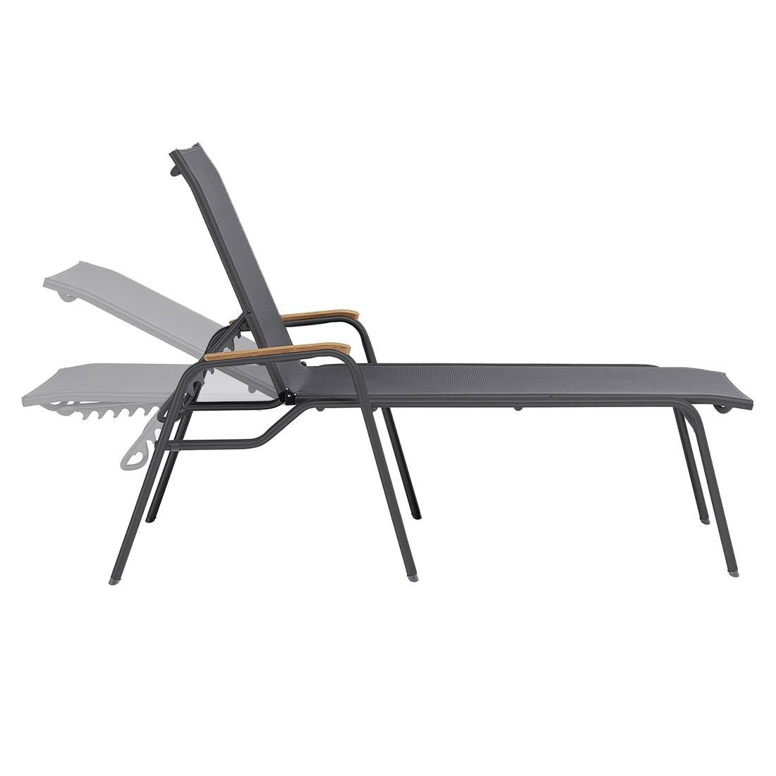 Kettler Cirrus Silver-Line Gartenliege verstellbar Aluminium/Outdoorgewebe