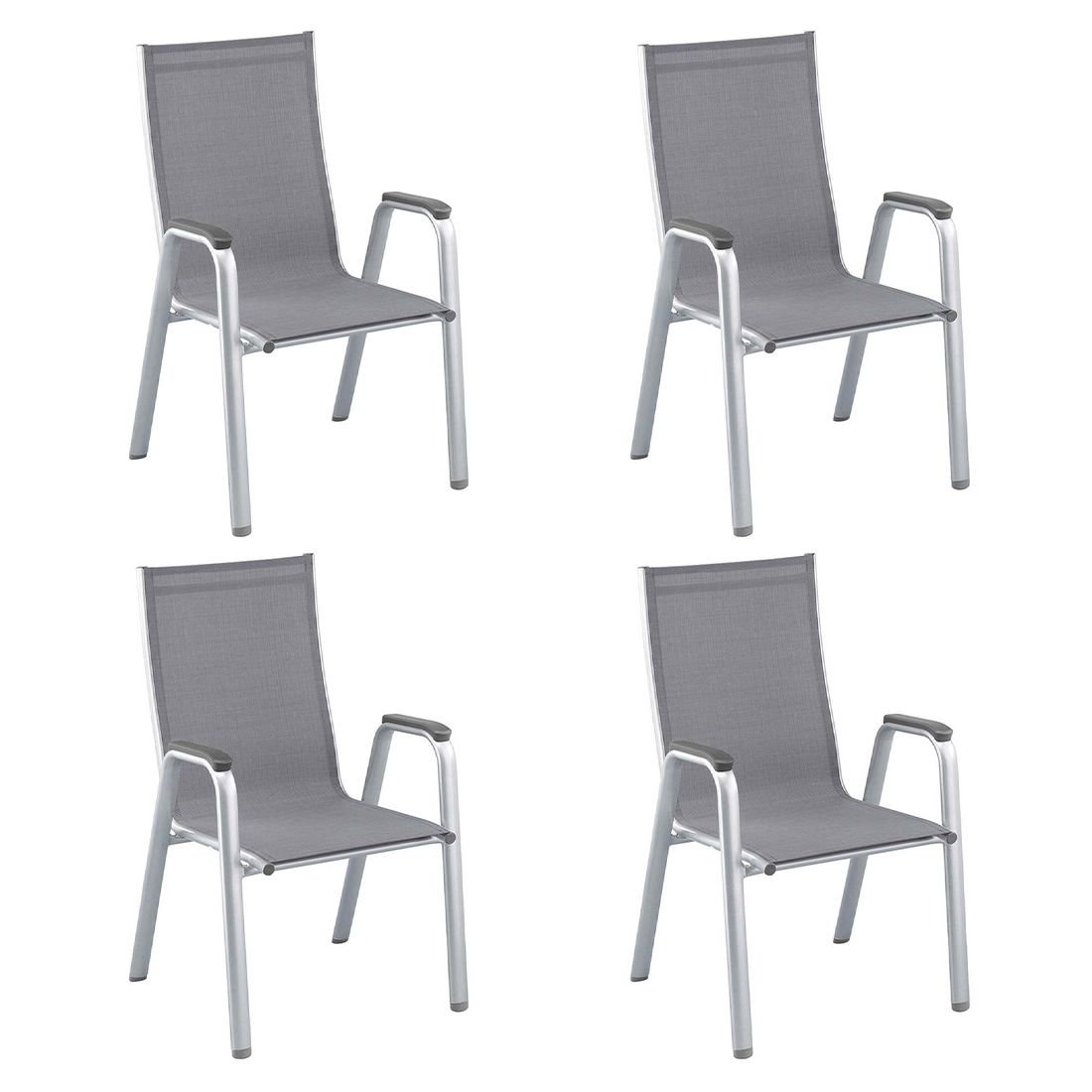 Kettler Cirrus Stapelsessel-Set Aluminium/Textilene