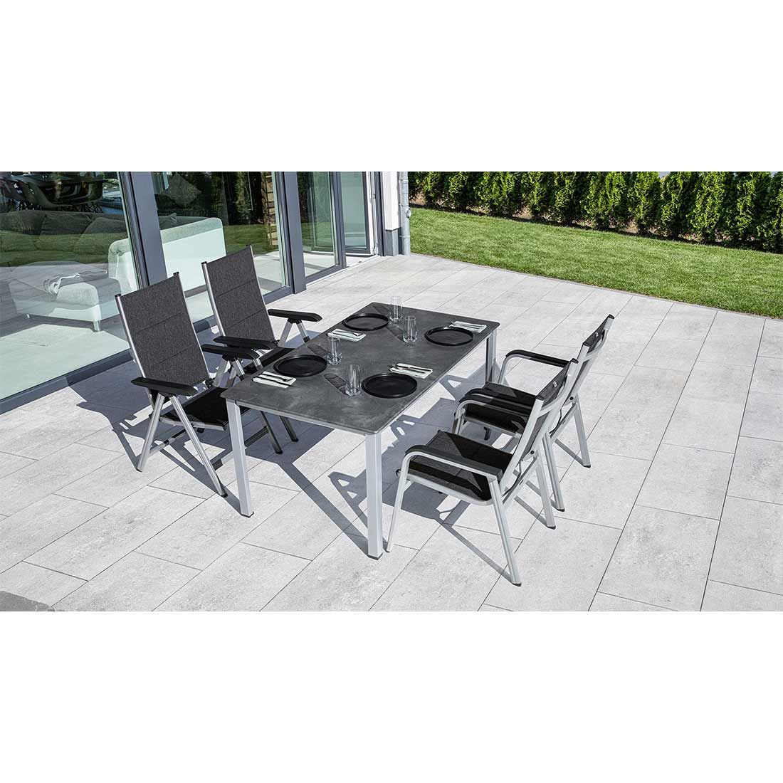 Kettler Cubic Gartentisch 160x90cm Aluminium/Kettalit