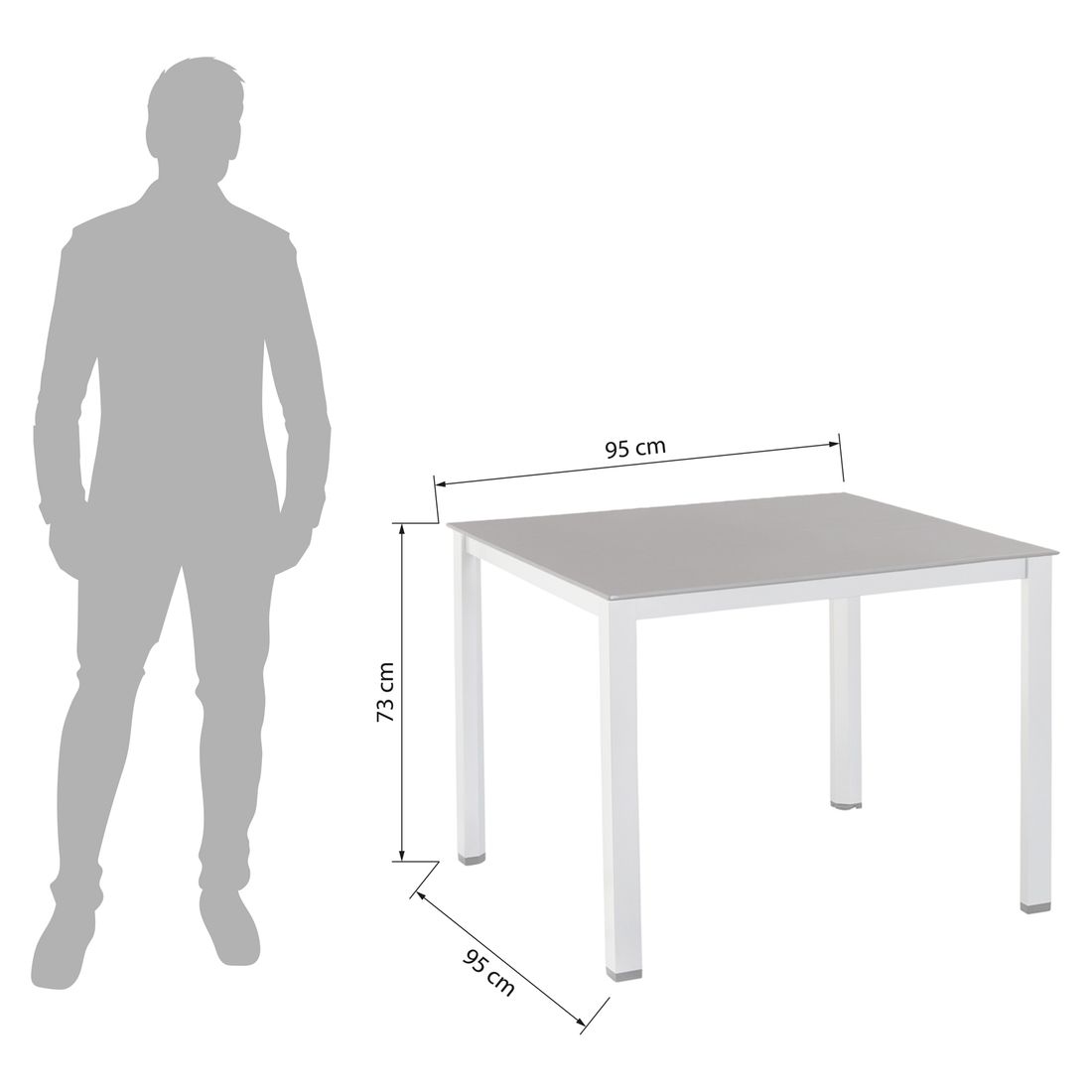 Kettler Cubic Gartentisch 95x95cm Aluminium/Kettalux