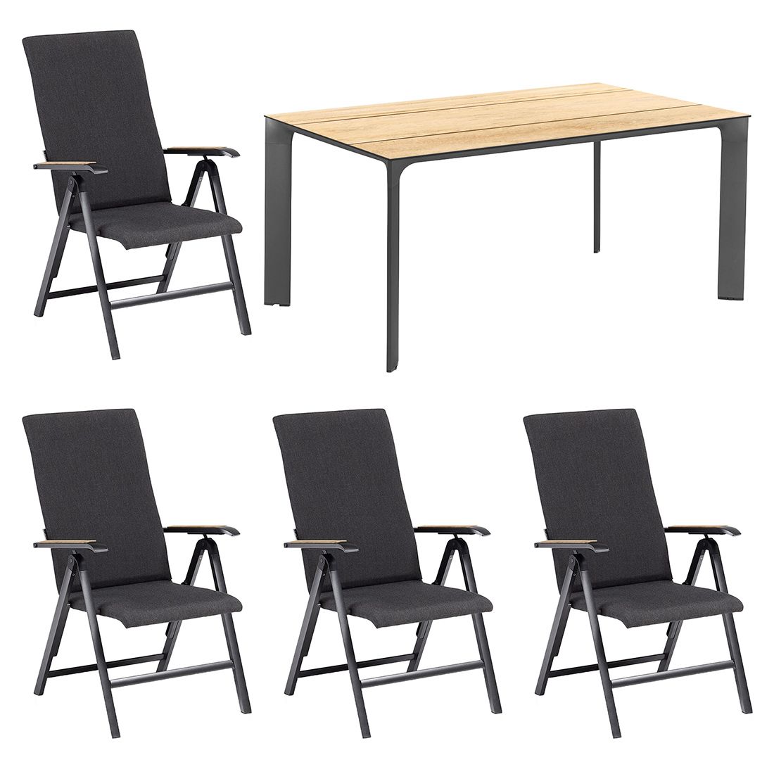 Kettler Diamond Gartenmöbel-Set 5-tlg. Tisch 160x95cm