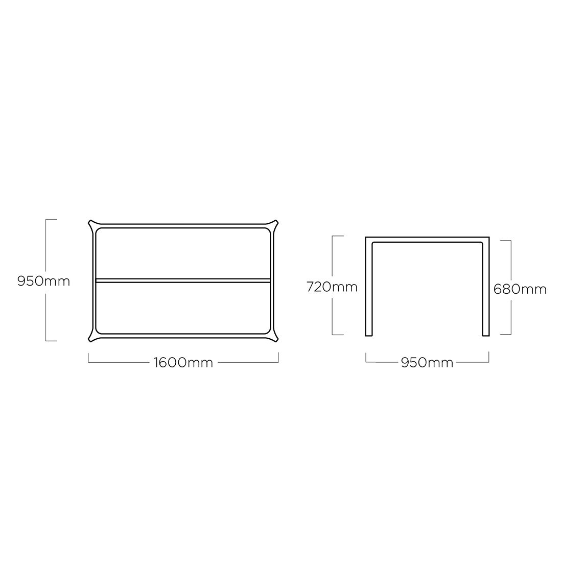Kettler Diamond Gartenmöbel-Set 5-tlg. Tisch 160x95cm