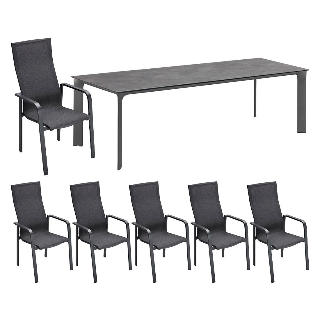 OUTLIV. Julia Gartenmöbel-Set L (6 Plätze) mit Kettler Diamond Tisch 220x95 cm