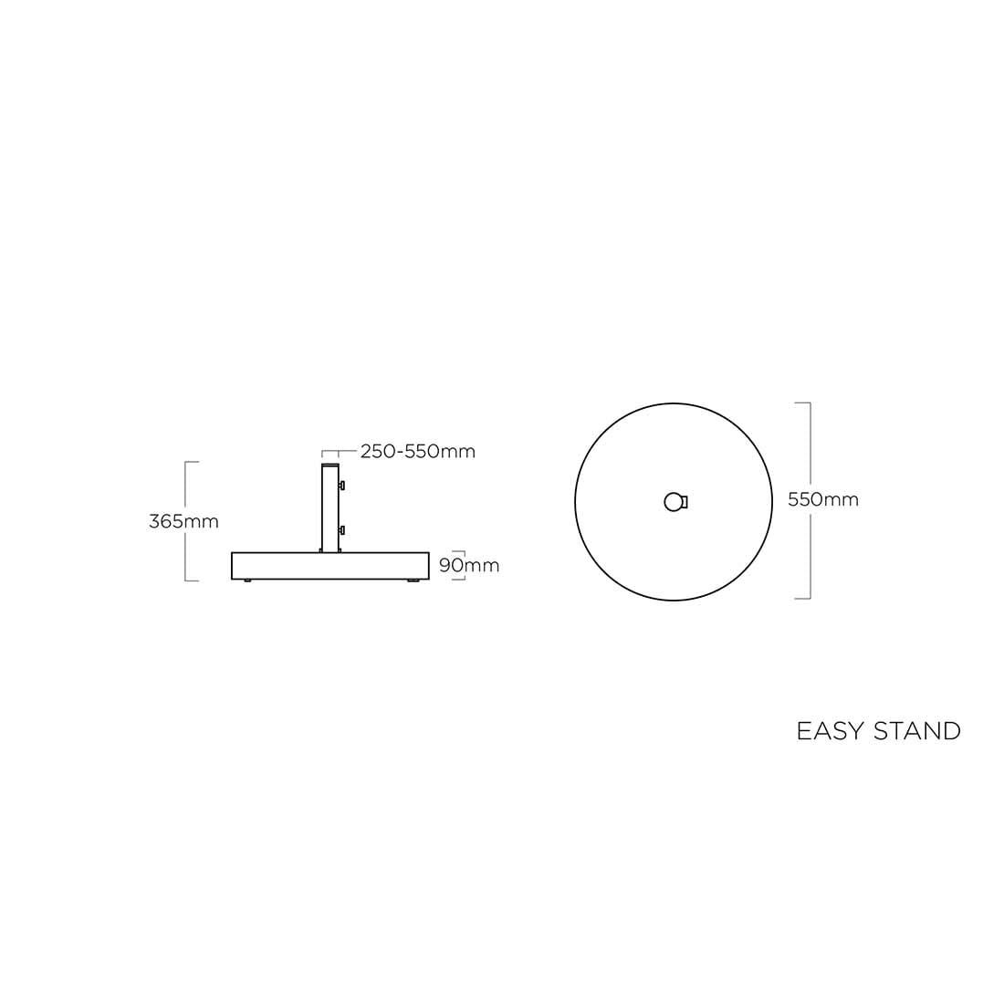Kettler Easy Stand Schirmständer 55kg Granit