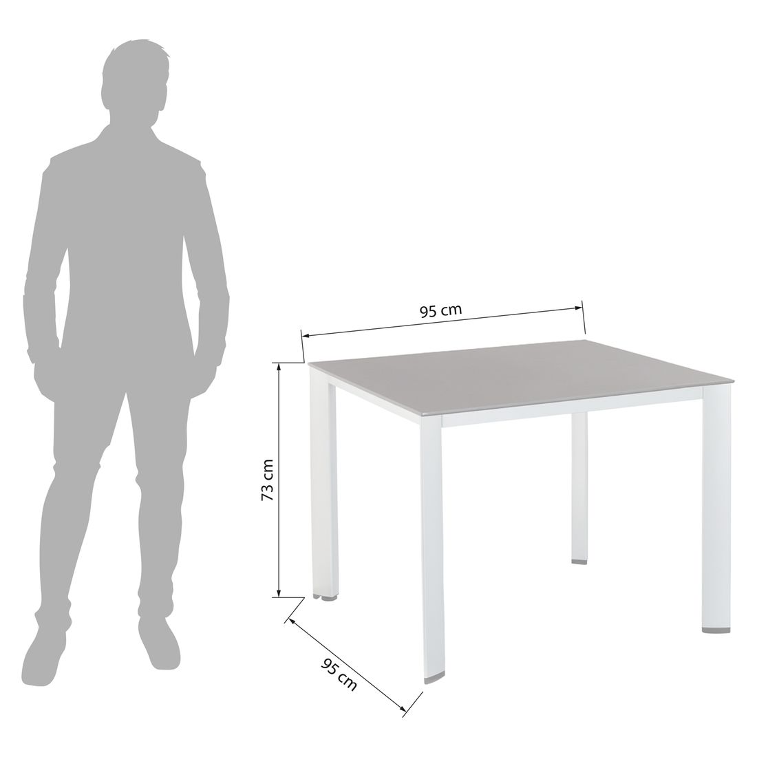 Kettler Edge Gartentisch 95x95cm Aluminium/Kettalux