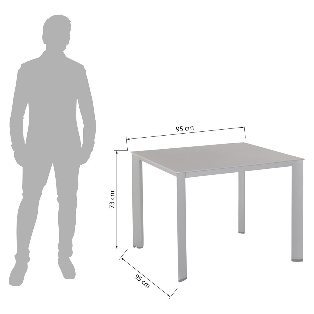 Kettler Edge Gartentisch 95x95cm Aluminium/Kettalux