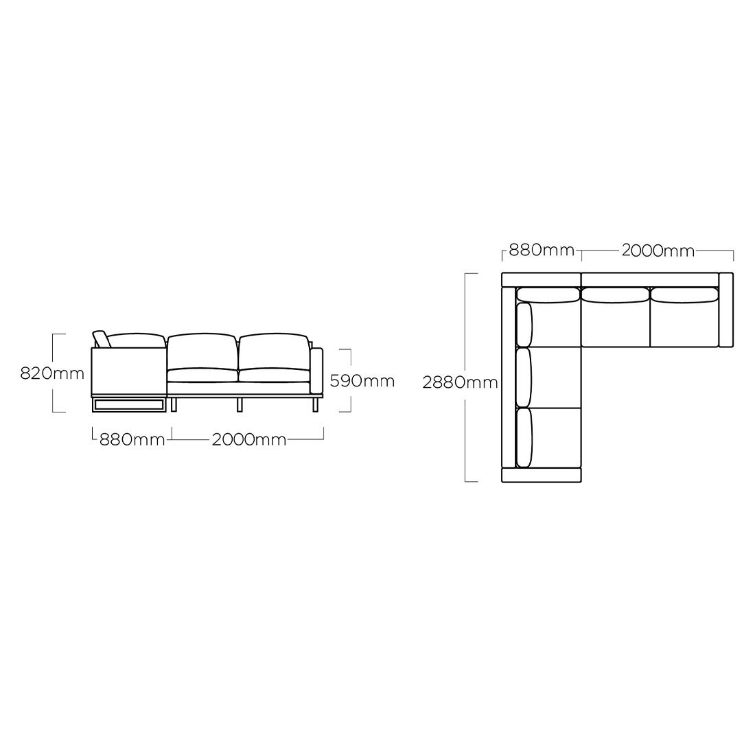 Kettler Ego Ecklounge 2-teilig Aluminium/Sunbrella