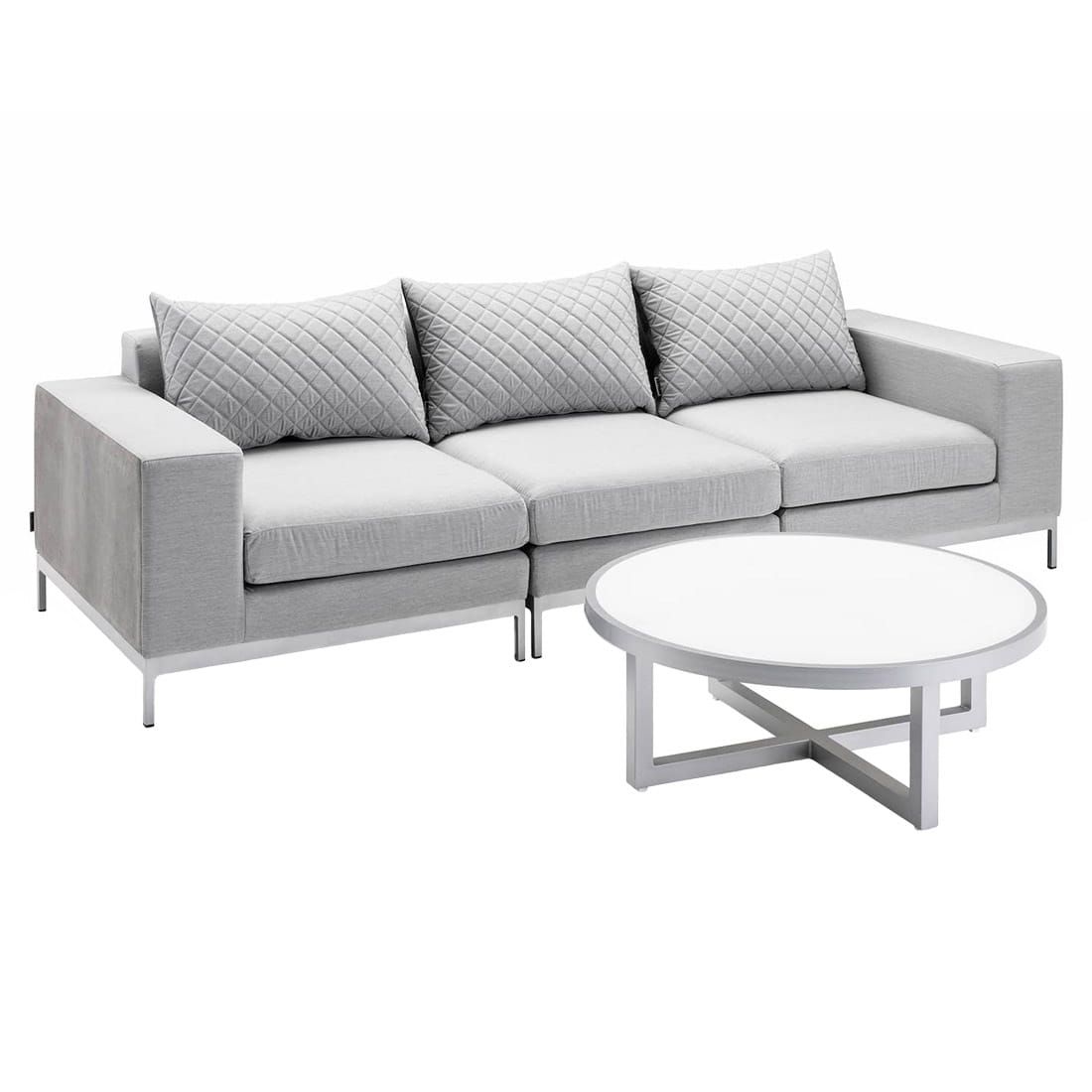 Kettler Ego Loungetisch Ø92 cm Aluminium/Glas