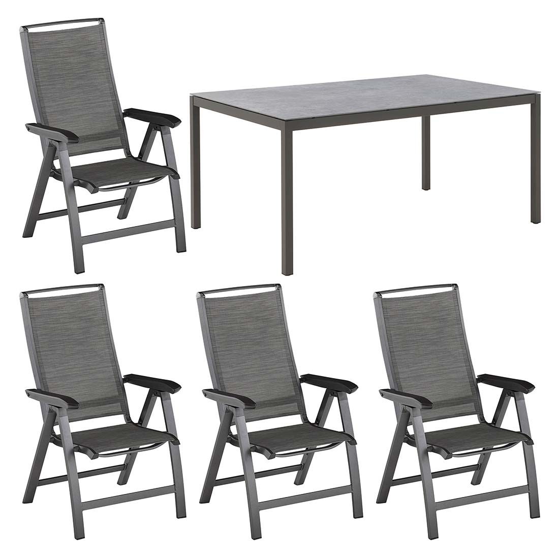 Kettler Forma II Gartenmöbel-Set M (4 Plätze) mit OUTLIV. Tisch 160x100cm