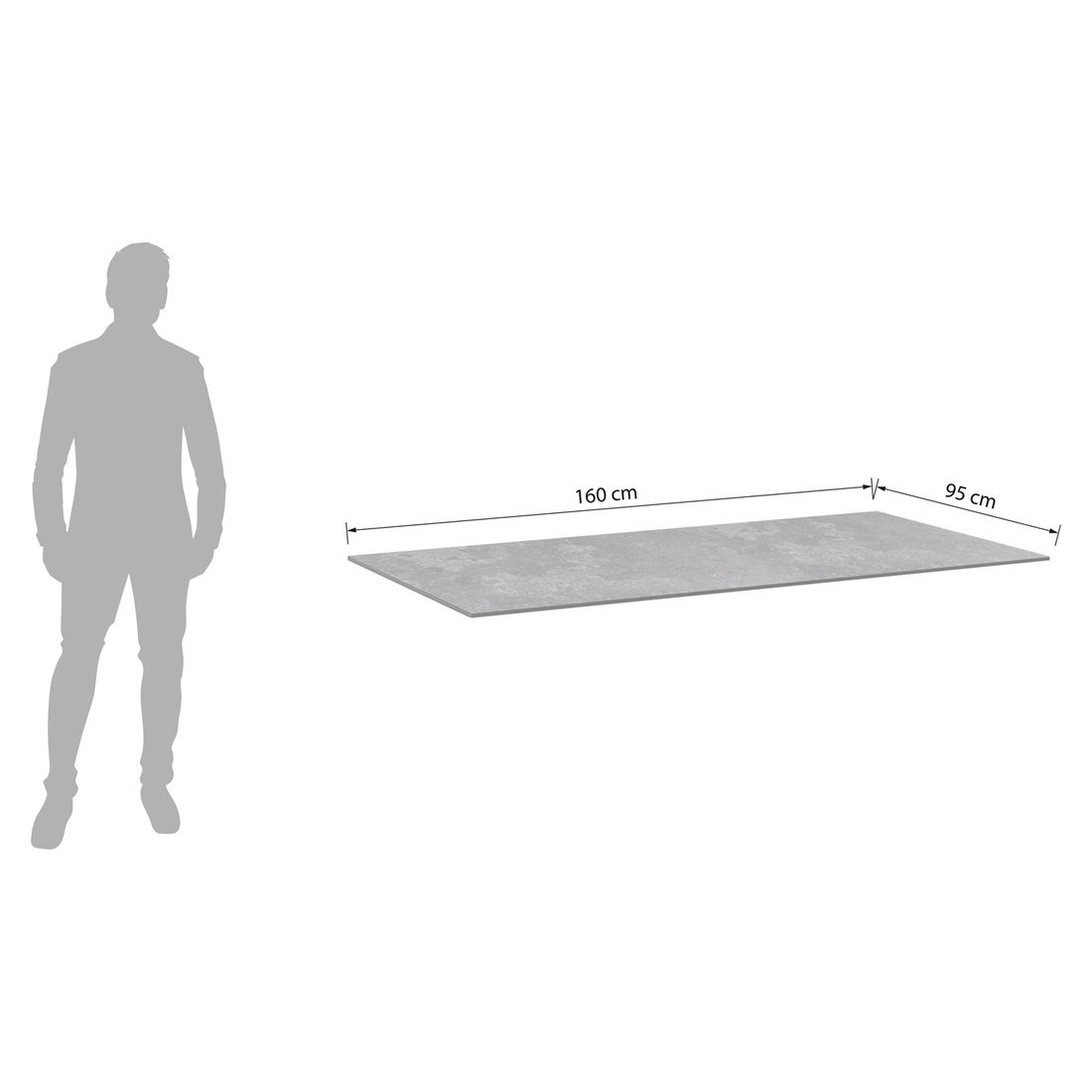 Kettler Gartentisch-Platte 160x95cm HPL