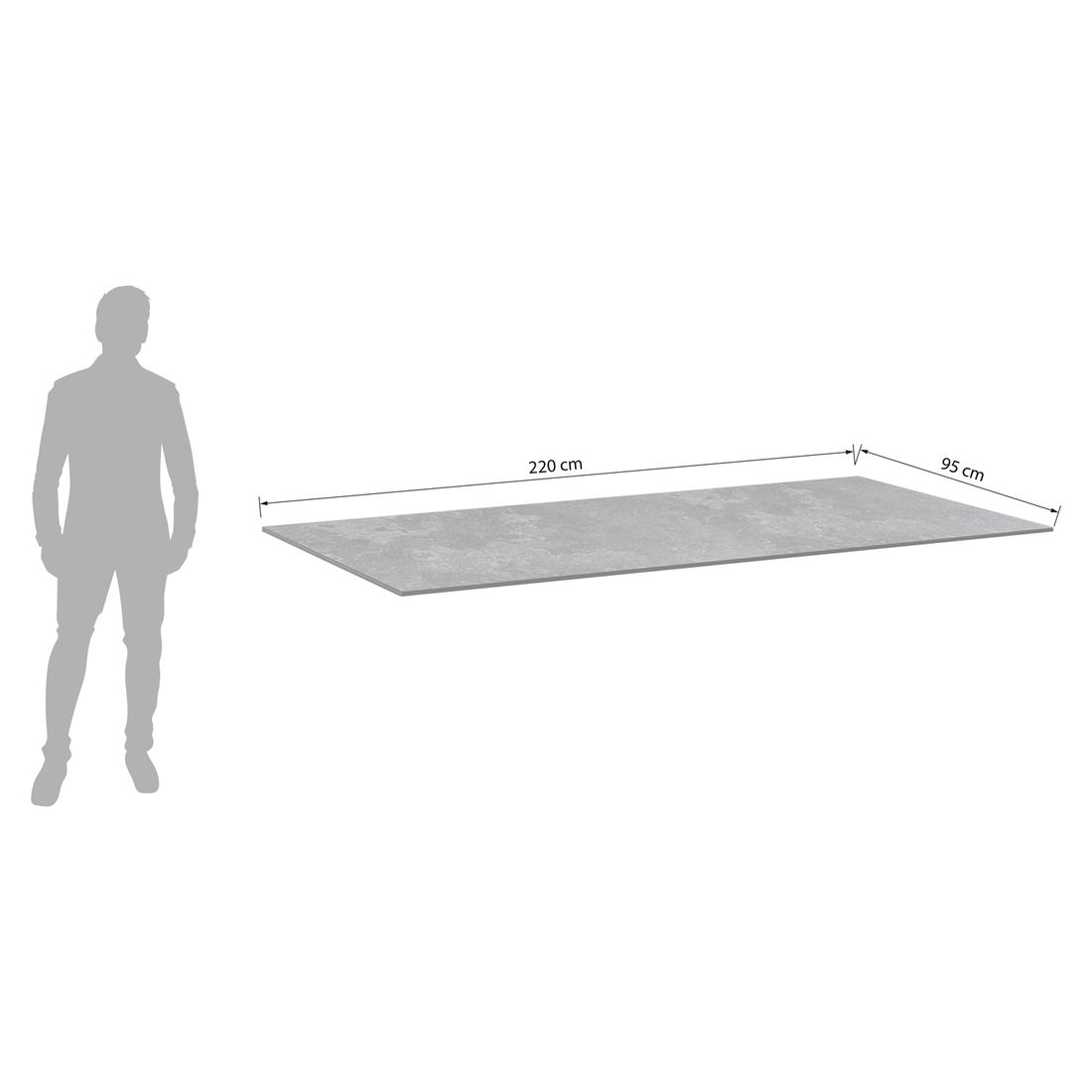 Kettler Gartentisch-Platte 220x95cm HPL