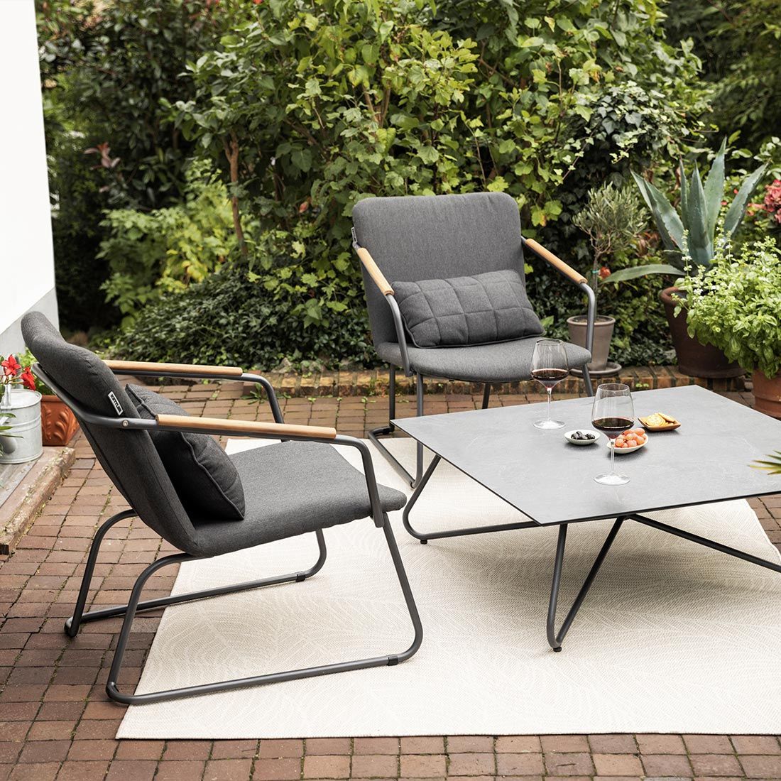 Kettler Gentle Loungetisch-Gestell 95x95cm Aluminium